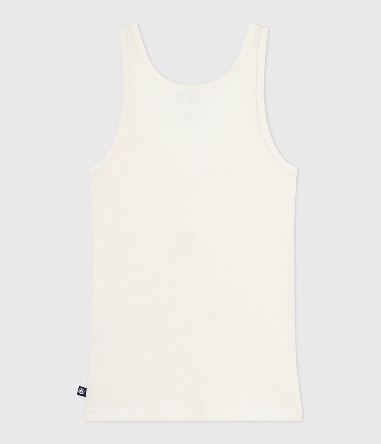 Women's lightweight wool and cotton blend tank top MILK Ecru