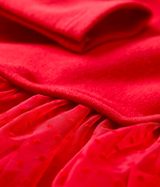 Babies' Fleece/Tulle Dress TERKUIT red