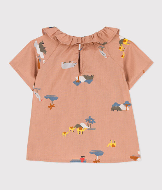 Babies' Short-Sleeved Patterned Poplin Blouse VINTAGE /MULTICO