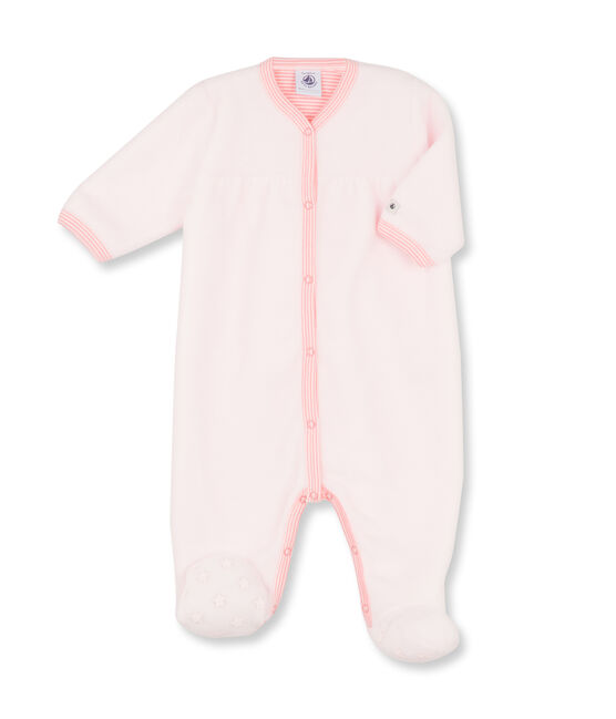 Baby girl's warm coveralls in fleece Vienne pink