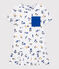Girls' Short-Sleeved Cotton Dress MARSHMALLOW white/MULTICO white