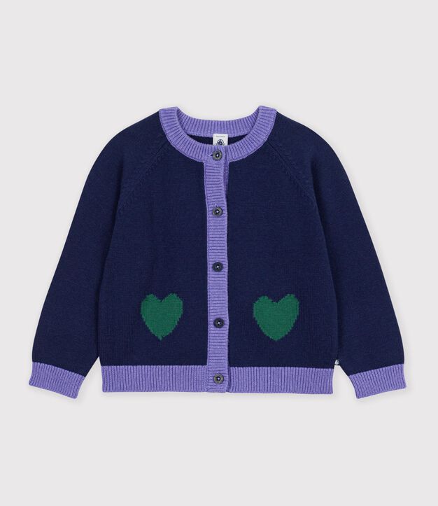 Children's plain wool and cotton cardigan SOIR