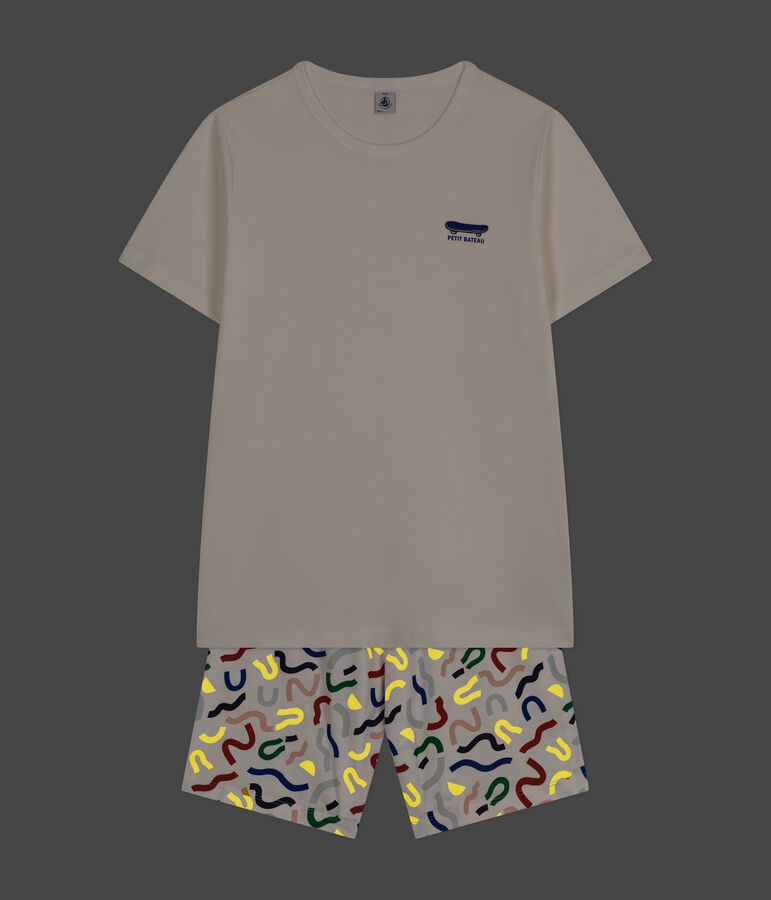Junior Short Cotton Pyjamas white/multicolor