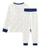 Boys' High-Rise Fleece Pyjamas MARSHMALLOW white/MULTICO white