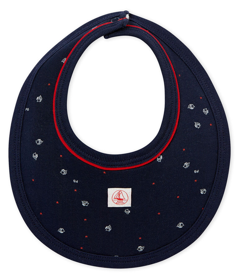 Baby boy's sailboat print bib blue/multicolor