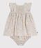 Babies' short-sleeved cotton dress and matching bloomers printed with hearts SPRAY /MULTICO