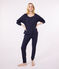Women's plain cotton pyjamas SMOKING blue