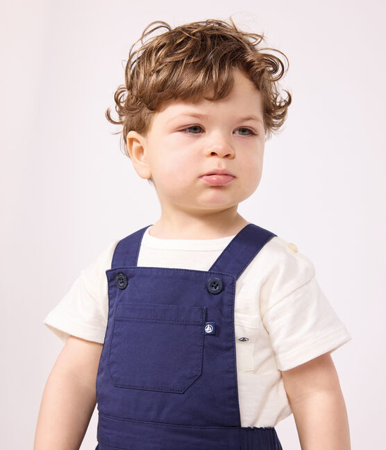 Babies' Serge Dungaree Shorts MEDIEVAL blue