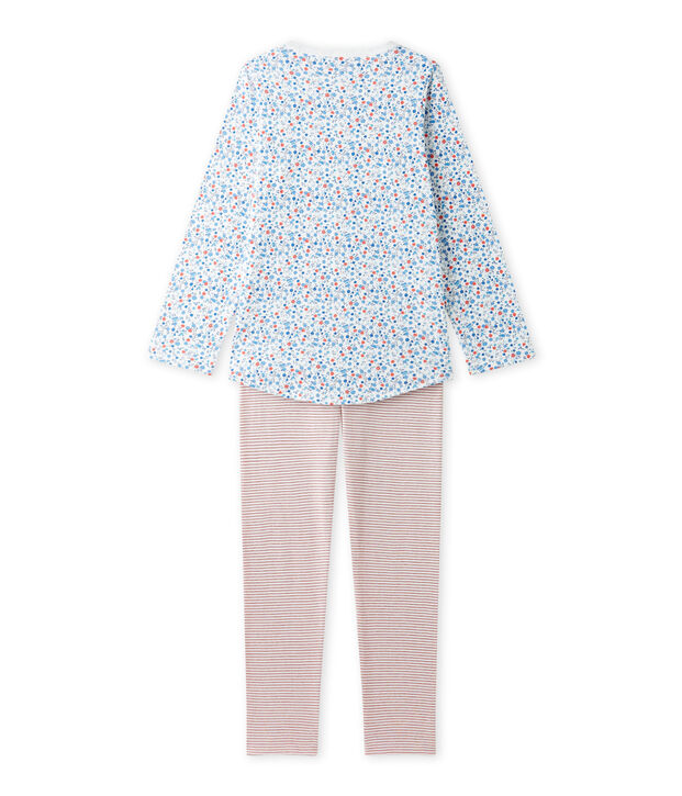Girl's little flower print pyjamas white/multicolor