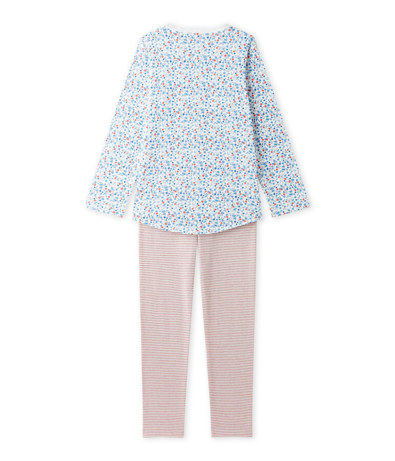 Girl's little flower print pyjamas white/multicolor