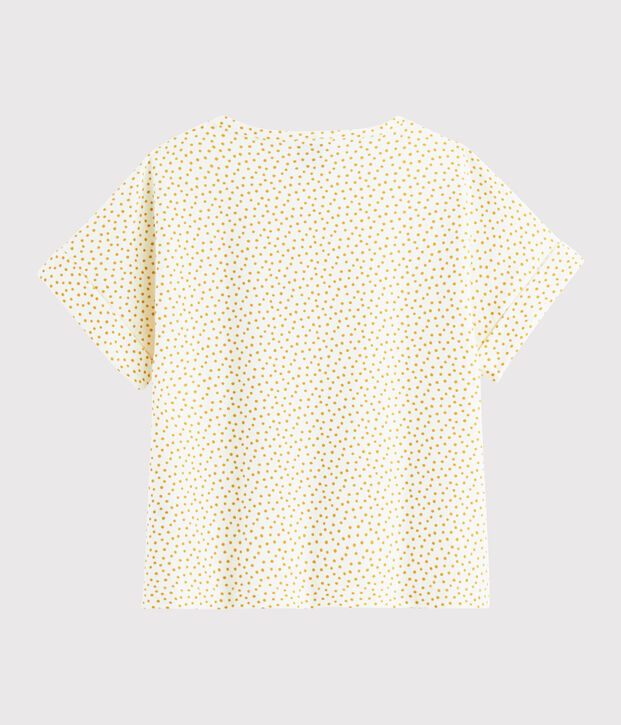 Girls' printed T-shirt white/yellow