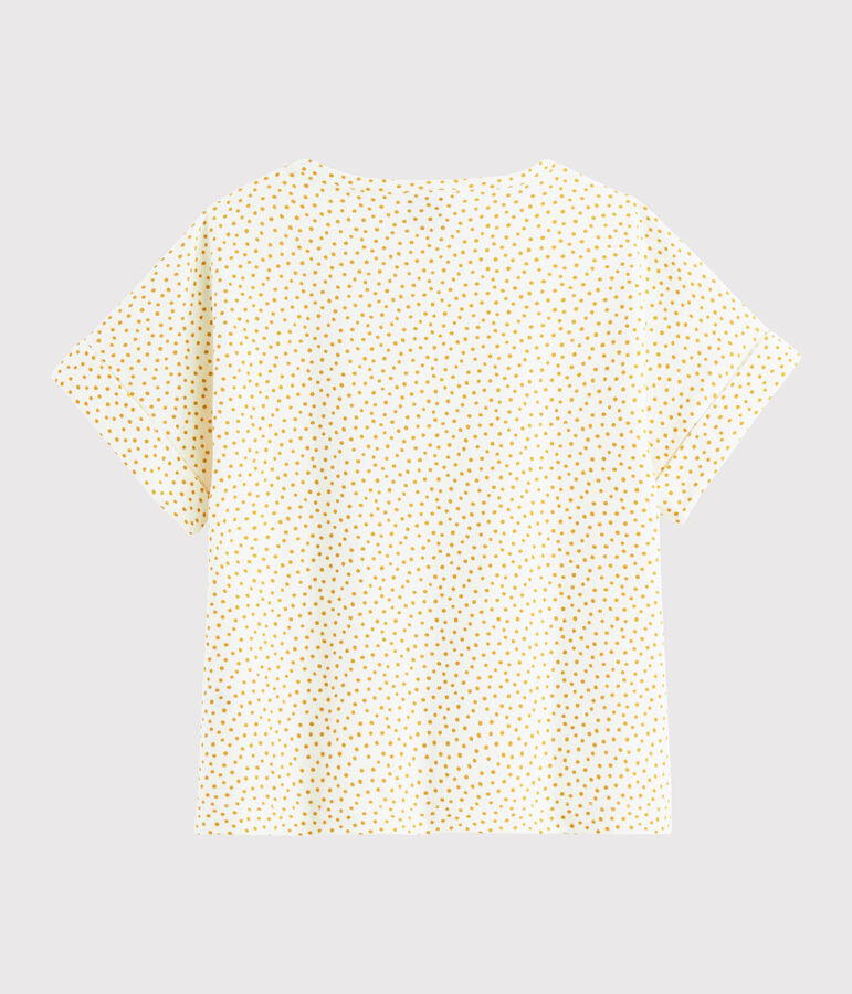Girls' printed T-shirt white/yellow