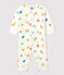Babies' Footless Cotton and Lyocell Sleepsuit MARSHMALLOW white/MULTICO white