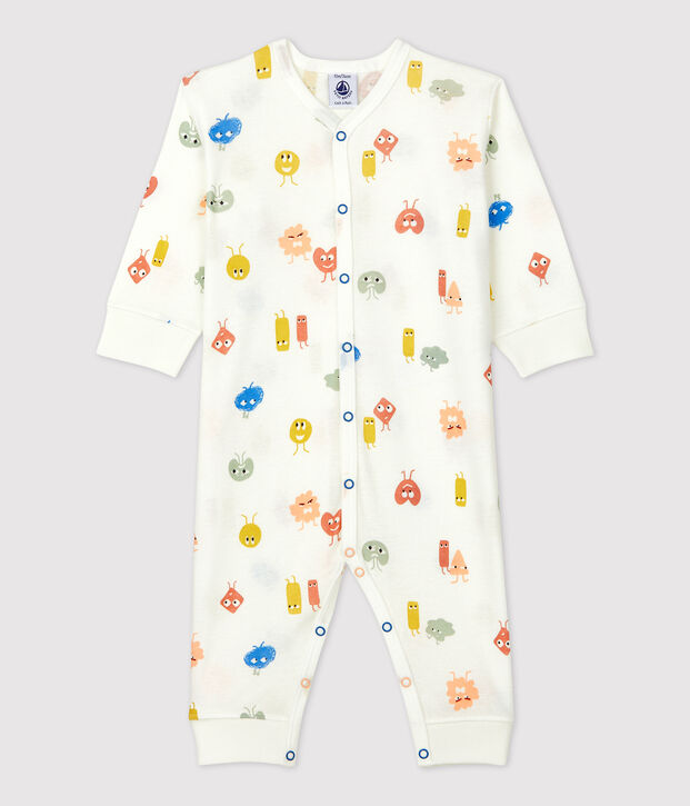 Babies' Footless Cotton and Lyocell Sleepsuit white/multicolor