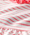 Baby Girls' Striped Dress with Ruff MARSHMALLOW white/CUPCAKE pink
