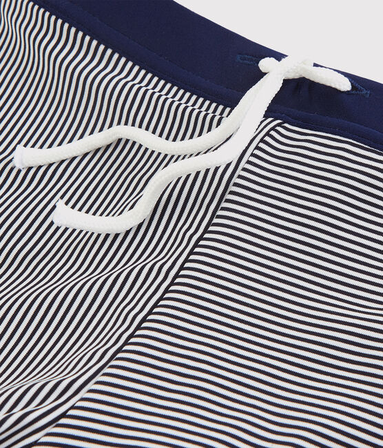 Boys' Swimming Trunks ABYSSE blue/LAIT white