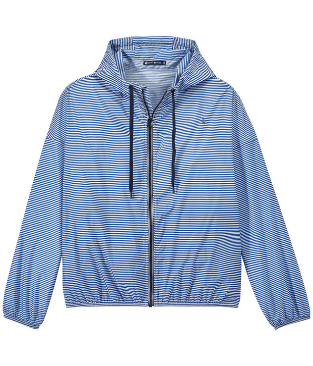 Unisex milleraies-striped waterproof windbreaker blue/white
