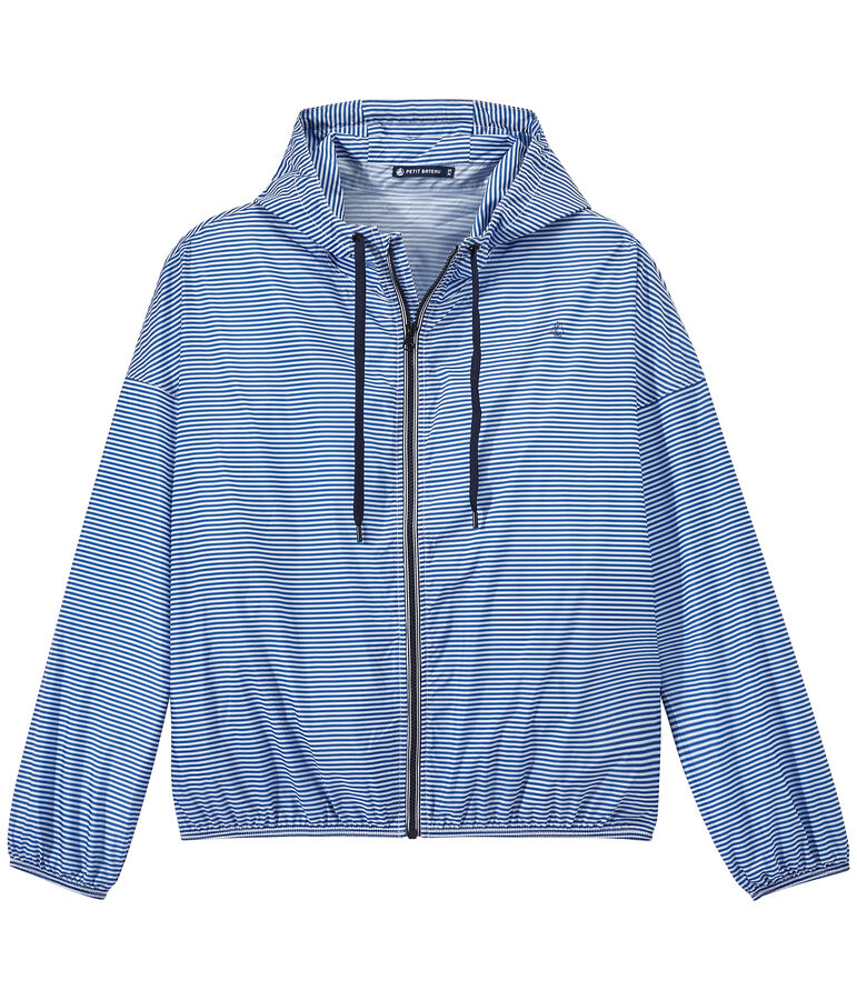 Unisex milleraies-striped waterproof windbreaker blue/white
