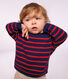 Babies' stripy wool and cotton sailor-style jumper