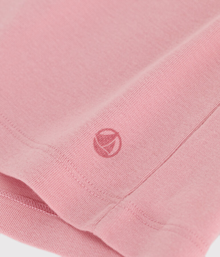 Children's plain short-sleeved cotton T-shirt pink