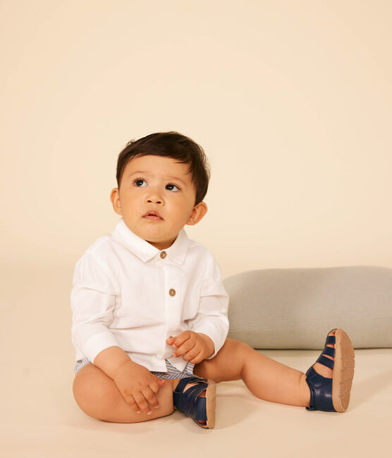 Babies' Cotton Pique Shirt ECUME white