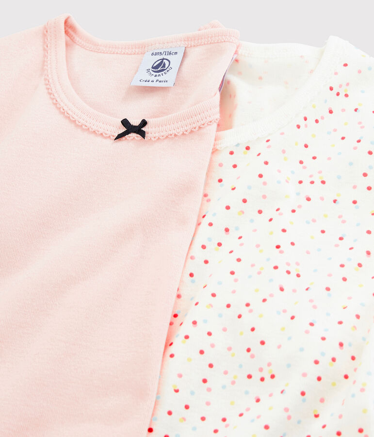 Girls' Multicoloured Spots Short-Sleeved Organic Cotton T-Shirts - 2-Pack variante 1