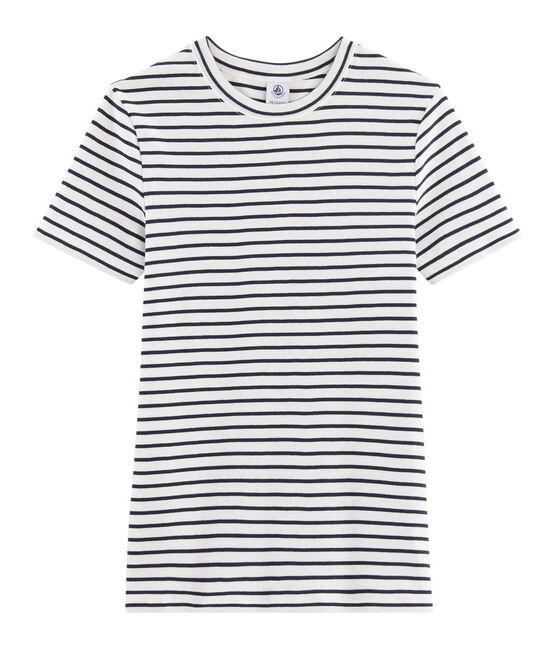 Women's Iconic T-Shirt MARSHMALLOW white/SMOKING blue