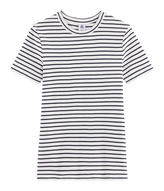 Women's Iconic T-Shirt MARSHMALLOW white/SMOKING blue