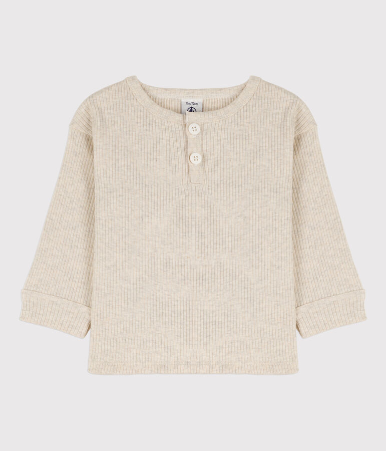 Babies' Long-Sleeved Ribbed T-Shirt beige