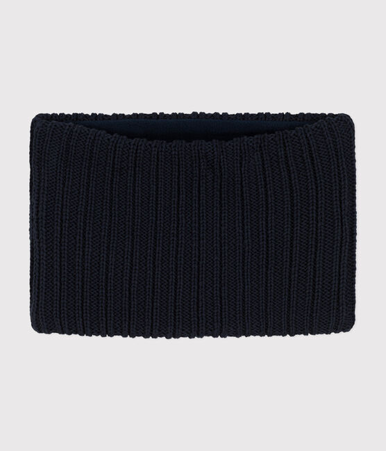 Children's fleece-lined knitted snood SMOKING blue