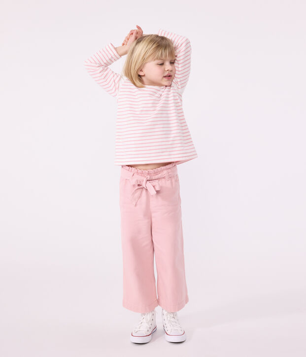 Children's cotton and Lyocell blend trousers. pink