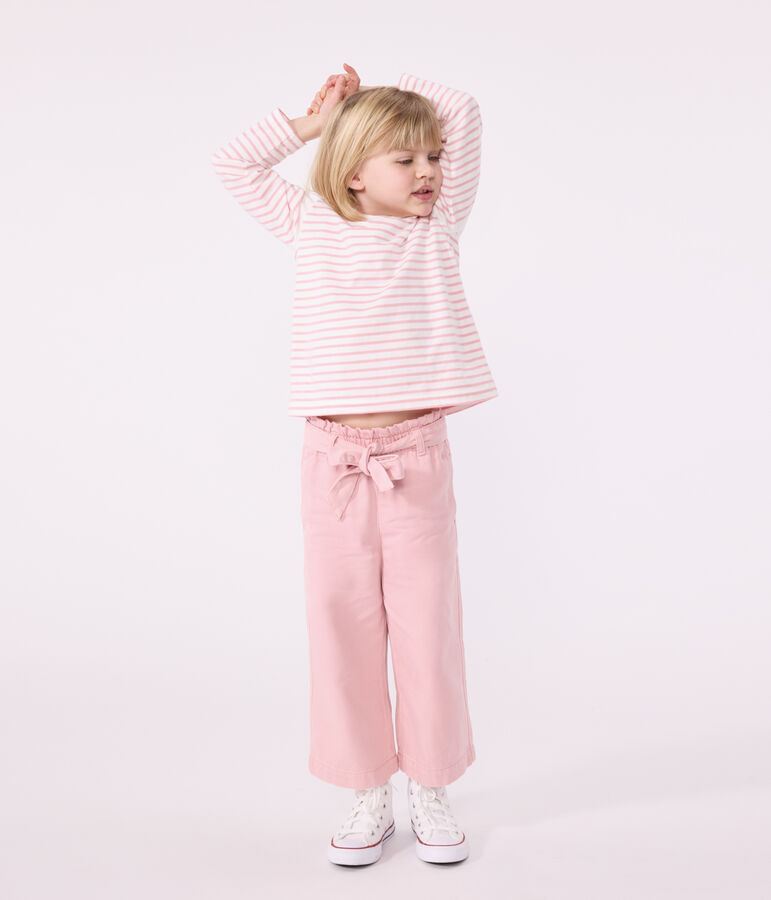 Children's cotton and Lyocell blend trousers. CHARME pink