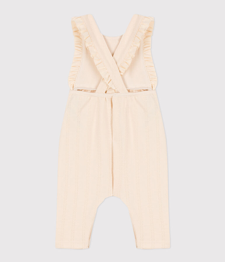 Babies' Decorative Stitch Jersey Jumpsuit Ecru