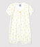 Babies' Organic Cotton Tiny Sun Pattern Playsuit MARSHMALLOW white/ORGE