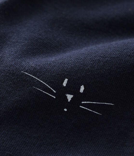 Babies' Ribbed Cat Head Leggings SMOKING blue