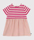 Babies' Short-Sleeved Thick Jersey and Cotton Gauze Dress