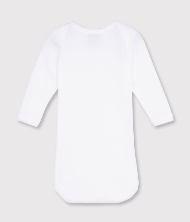 Baby's White Long-Sleeved Bodysuit white