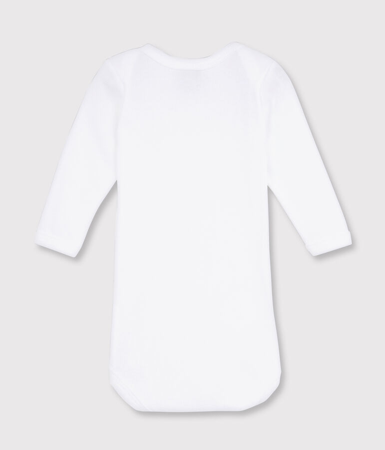 Baby's White Long-Sleeved Bodysuit white