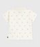 Babies' short-sleeved cotton polo shirt printed with vintage boats MILK red/POMPEI