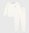 Women's plain cotton terry pyjamas MILK Ecru