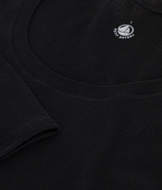 Women's long-sleeved dancer neck T-shirt   BLACK black