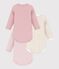 Pack of babies' long-sleeved bodies in cotton printed with flowers multicolor