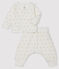 Unisex Baby's Tube Knit Clothing - 2-Piece Set MARSHMALLOW white/PERLIN beige