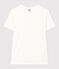 Women's Iconic plain short-sleeved rib knit T-shirt ECUME white