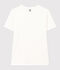 Women's Iconic plain short-sleeved rib knit T-shirt white