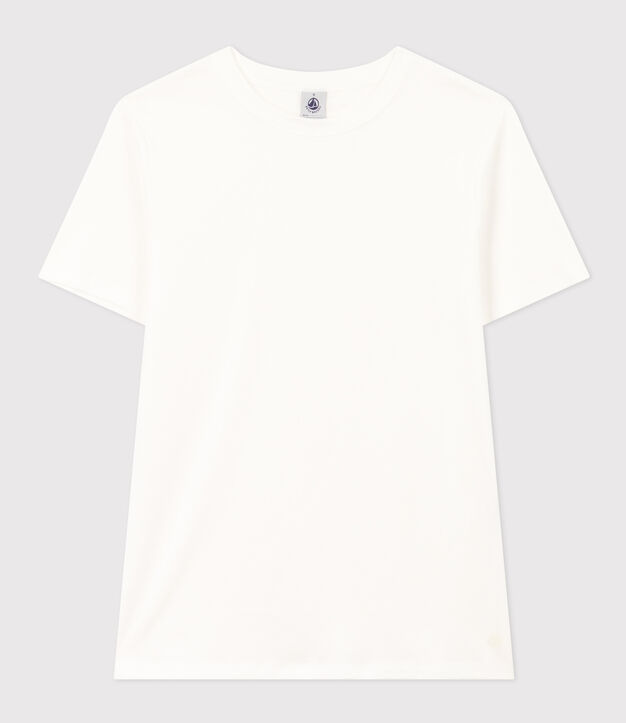 Women's Iconic plain short-sleeved rib knit T-shirt white