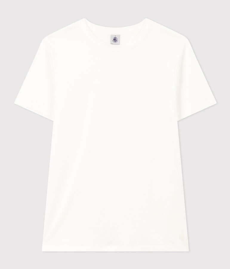 Women's Iconic plain short-sleeved rib knit T-shirt white