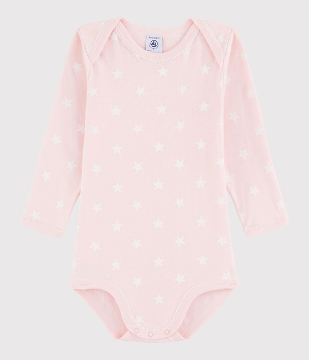 Baby Girls' Long-Sleeved Bodysuit pink/white