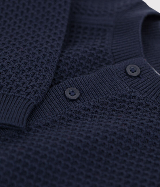 Babies' Cotton Knit Cardigan SMOKING blue