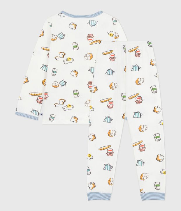 Children's breakfast-print tube knit pyjamas white/multicolor